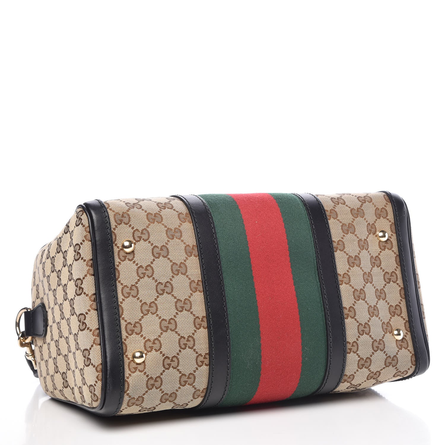 Gucci Monogram Vintage Web Medium Boston Black 5 of 10