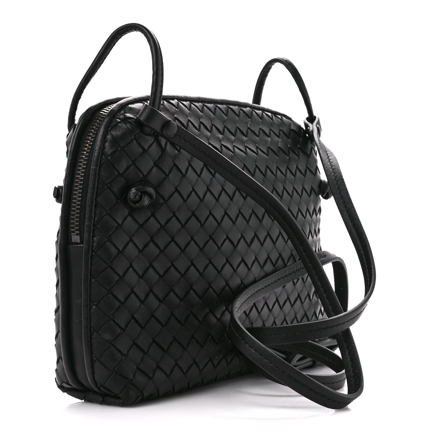 Bottega Veneta Nappa Intrecciato Nodini Crossbody Messenger Black 4 of 13