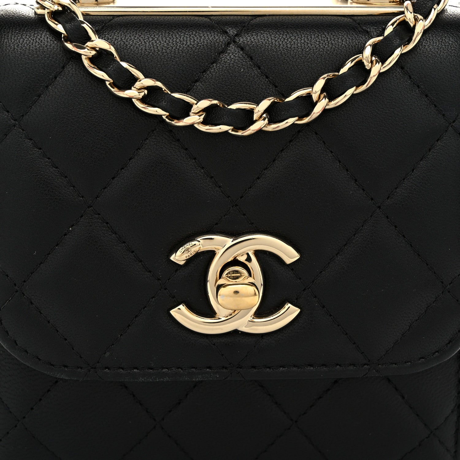 Chanel Lambskin Quilted Mini Trendy CC Chain Wallet Black 8 of 11