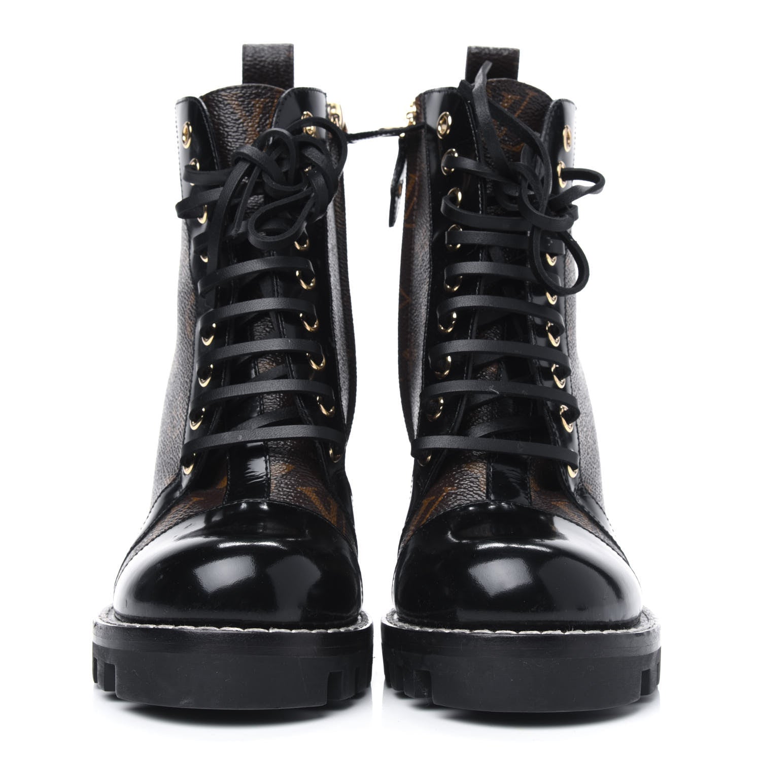 Louis Vuitton Patent Calfskin Monogram Star Trail Ankle Boots 35 Black 2 of 16