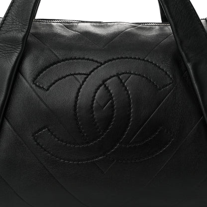 Chanel Calfskin CC Chevron All Day Long Boston Black 8 of 11