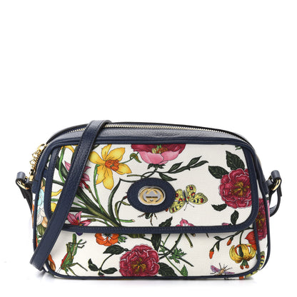 Gucci Canvas Flora Floral Shoulder Bag White Blue Agata Mulitcolor 1 of 10