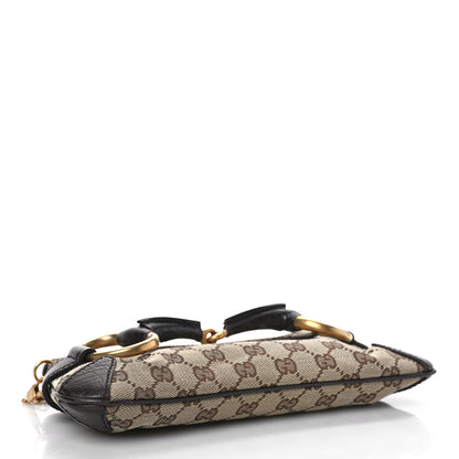 Gucci Monogram Horsebit Clutch Dark Brown 4 of 10