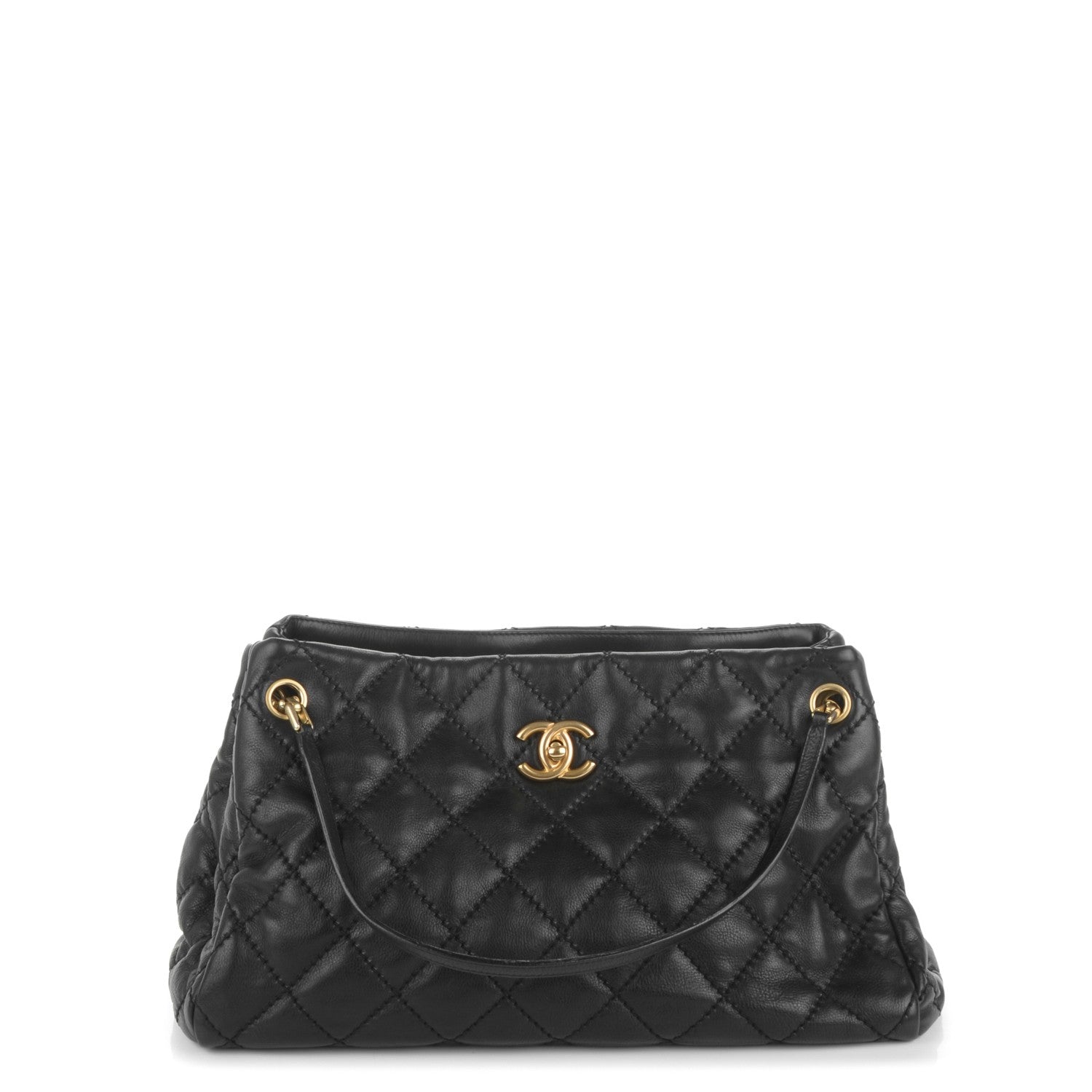 Chanel Calfskin Quilted Large Retro Chain Tote Black 1 of 8