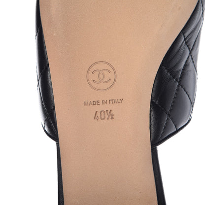 Chanel Lambskin Suede Quilted Mules 40.5 Black 6 of 11