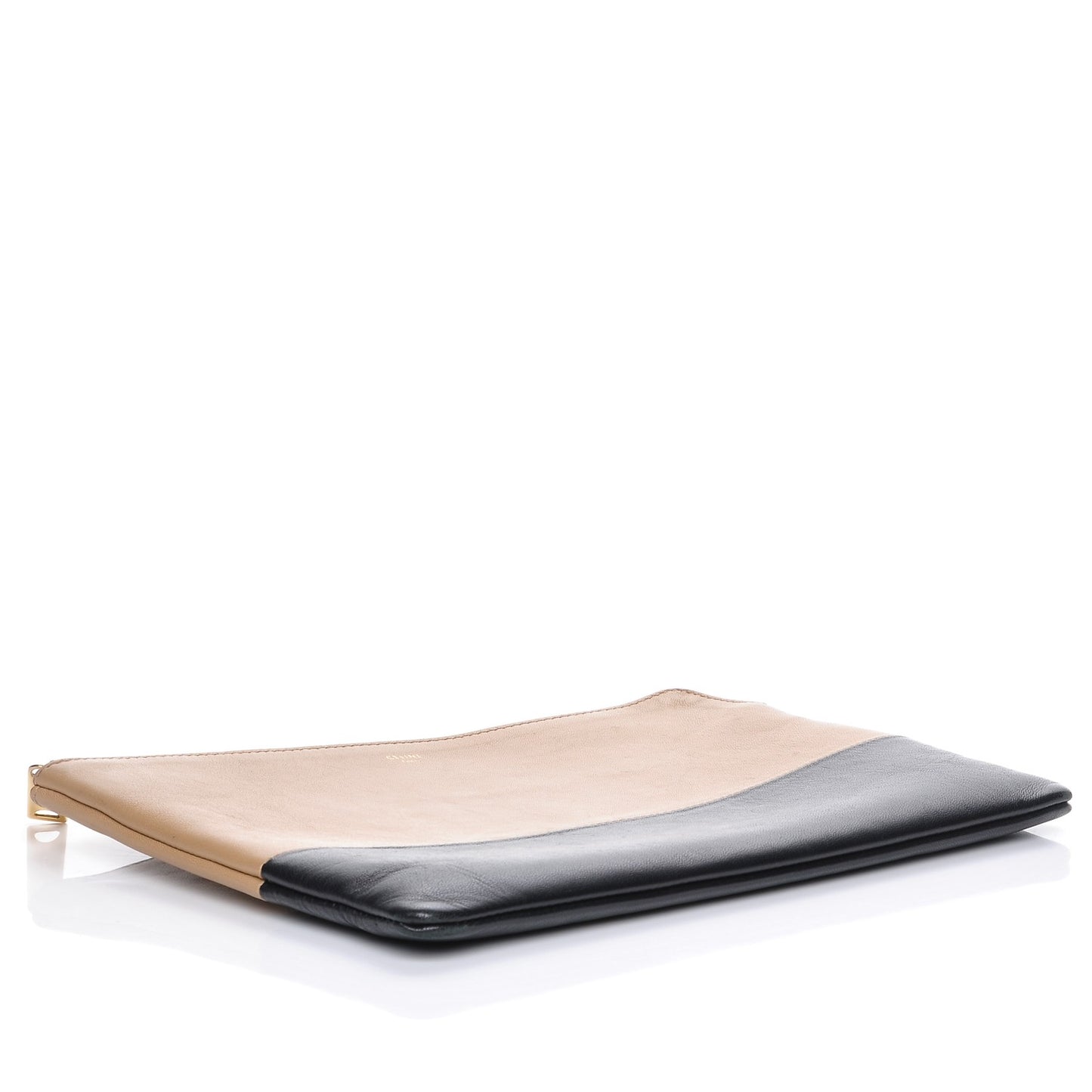 Lambskin Bi-Color Solo Clutch Pouch Nude
