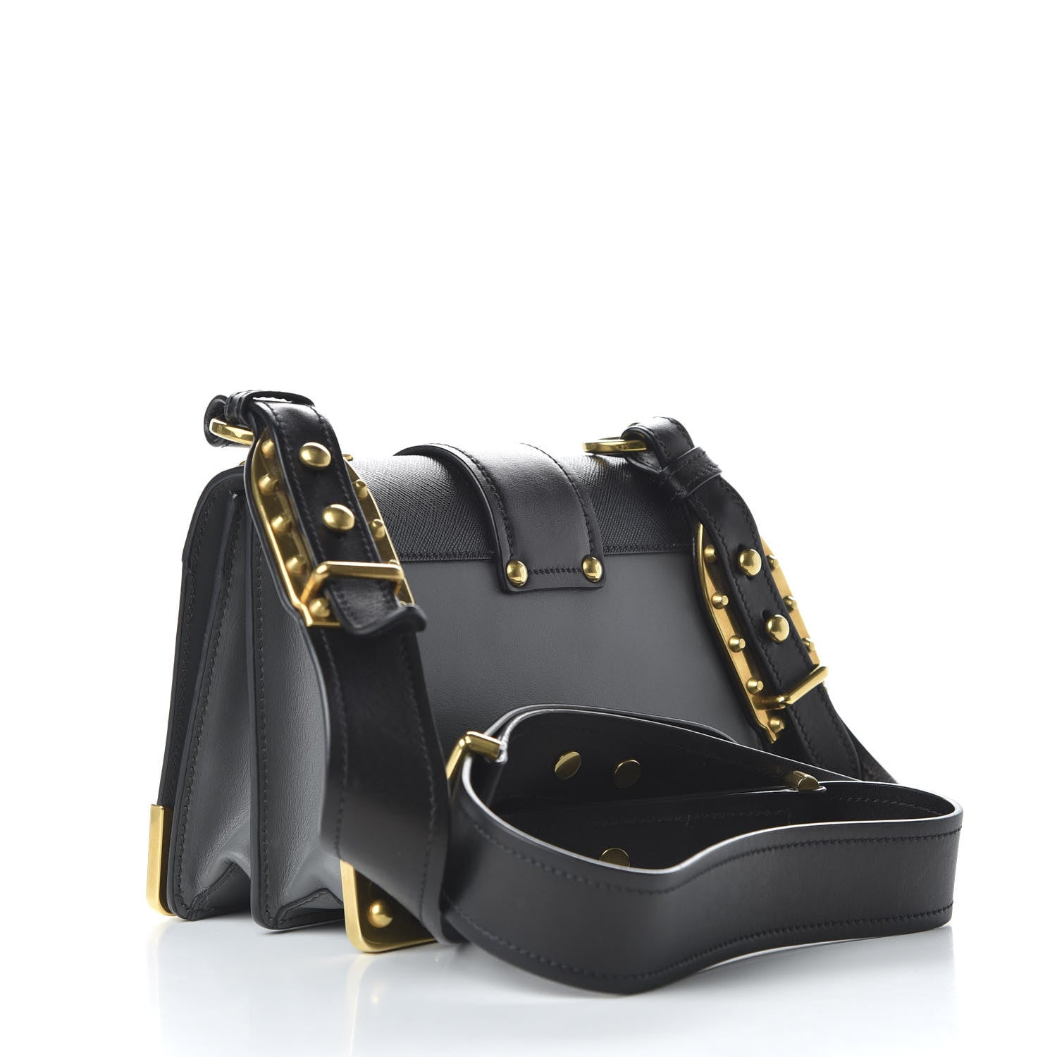 Prada City Calfskin Saffiano Cahier Bag Mercurio Black 3 of 9