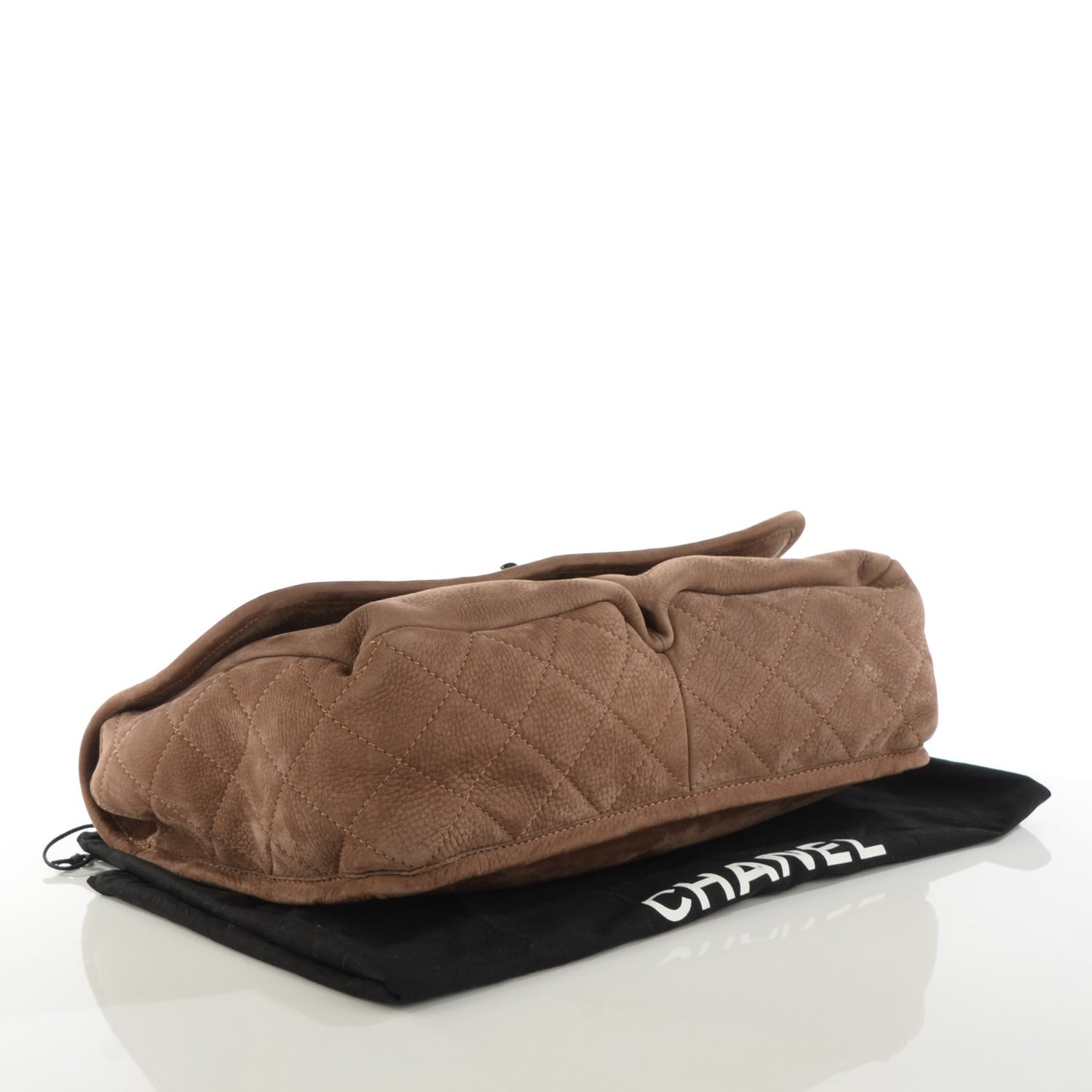 Ultra Soft Suede Calfskin Large Natural Beauty Flap Brown
