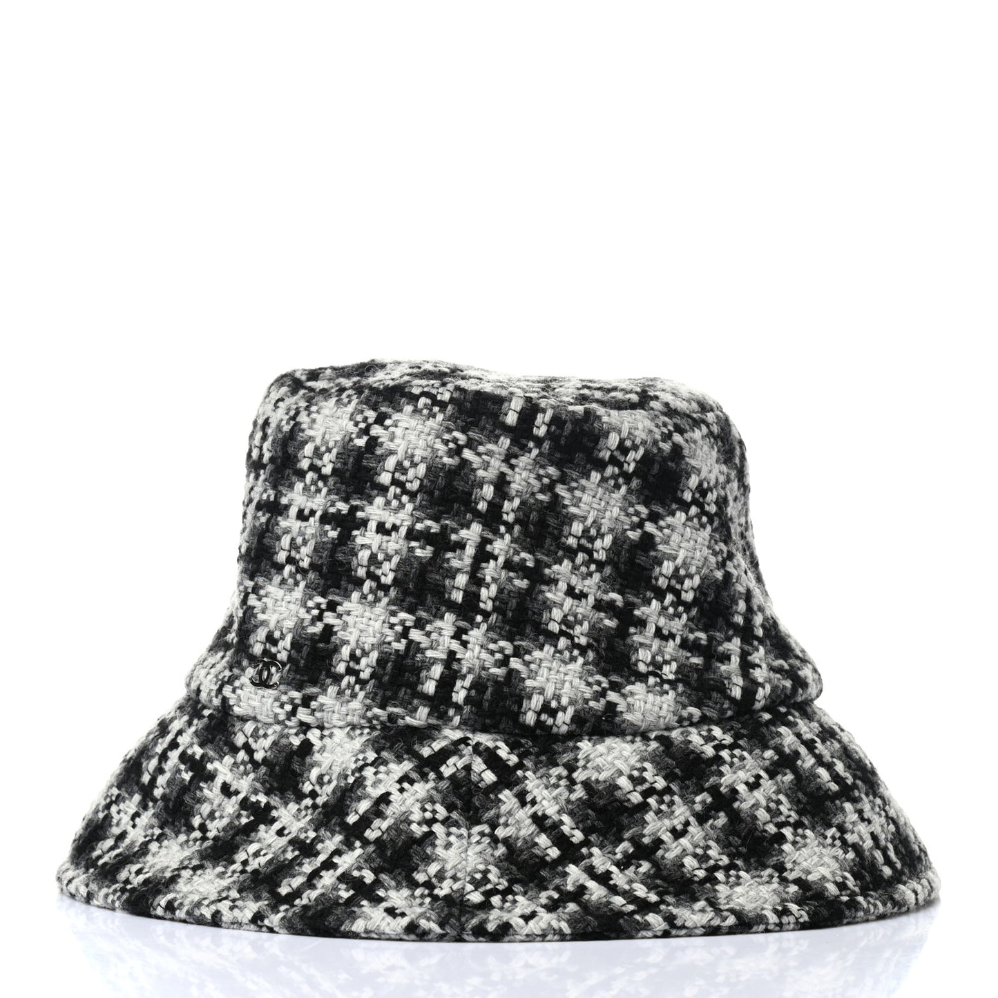 Tweed Bucket Hat L Black White