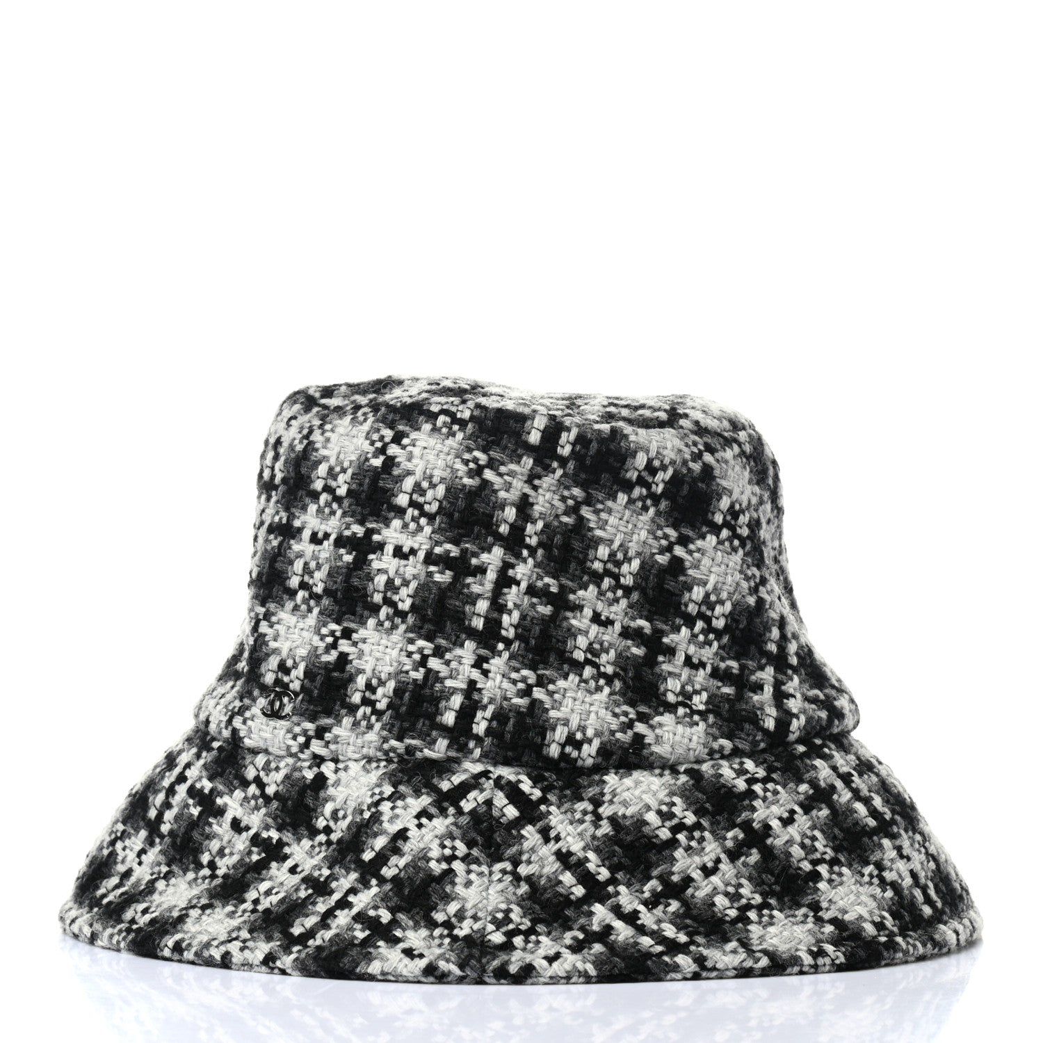 Chanel Tweed Bucket Hat L Black White 5 of 9