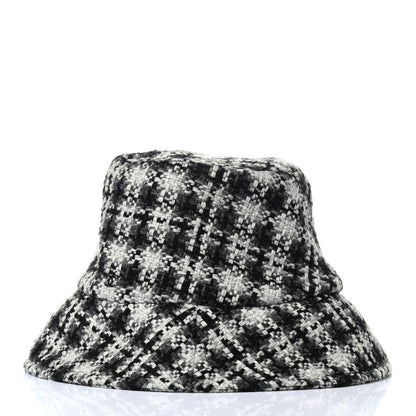 Chanel Tweed Bucket Hat L Black White 5 of 9