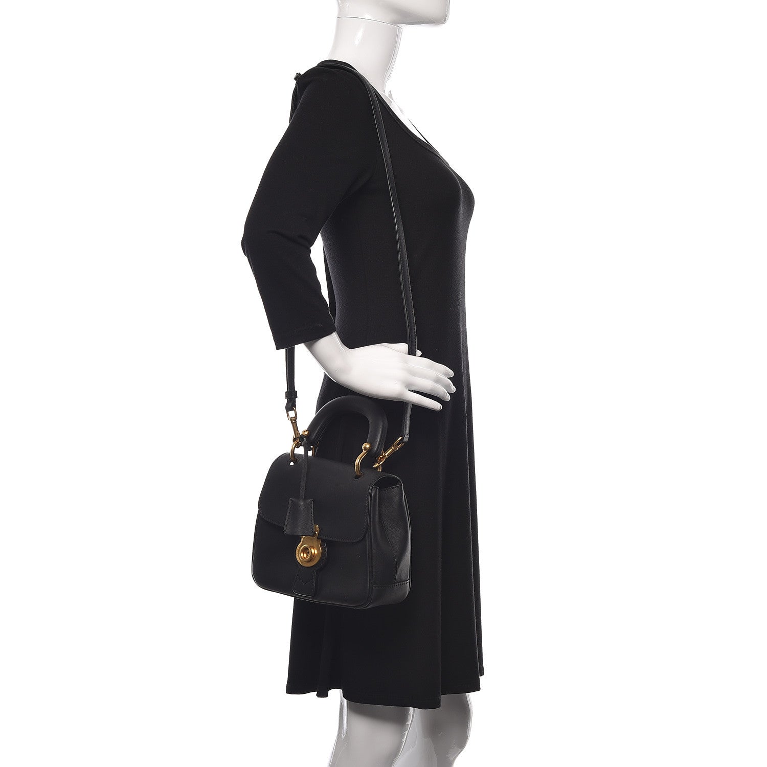 Burberry Trench Calfskin Small DK88 Top Handle Bag Black 2 of 12