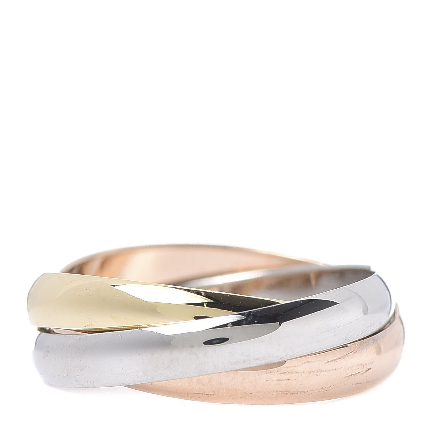 Cartier 18K Pink Yellow White Gold Small Trinity Ring 48 4.5 3 of 4