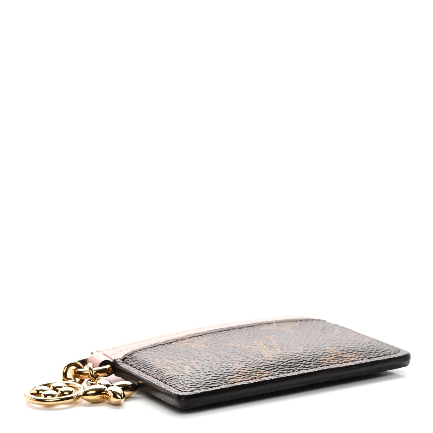 Monogram LV Charms Card Holder Rose Ballerine