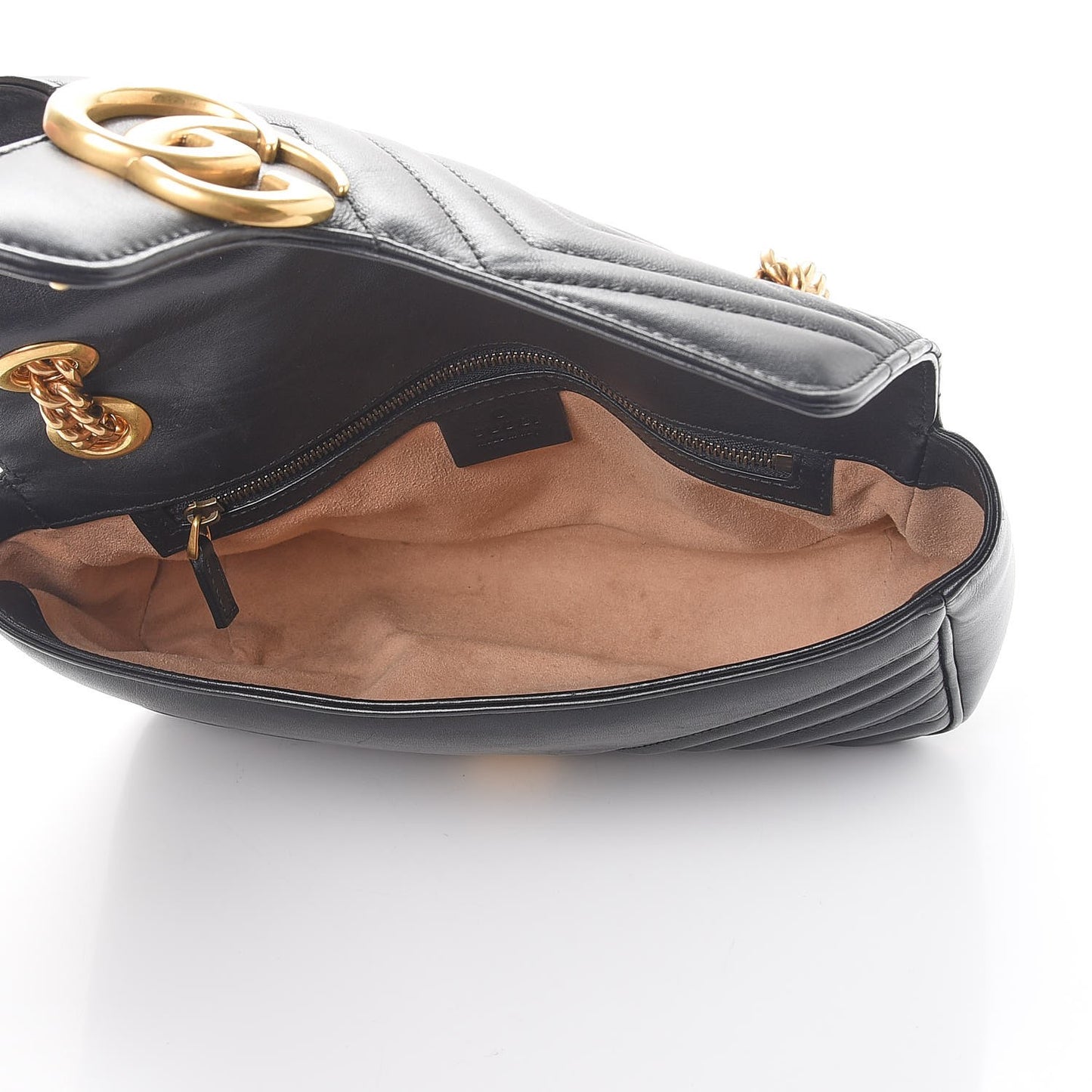 Calfskin Matelasse Small GG Marmont Shoulder Bag Black