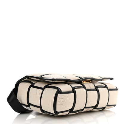 Bottega Veneta Canvas Intrecciato Padded Cassette Crossbody Bag Natural Black 4 of 10