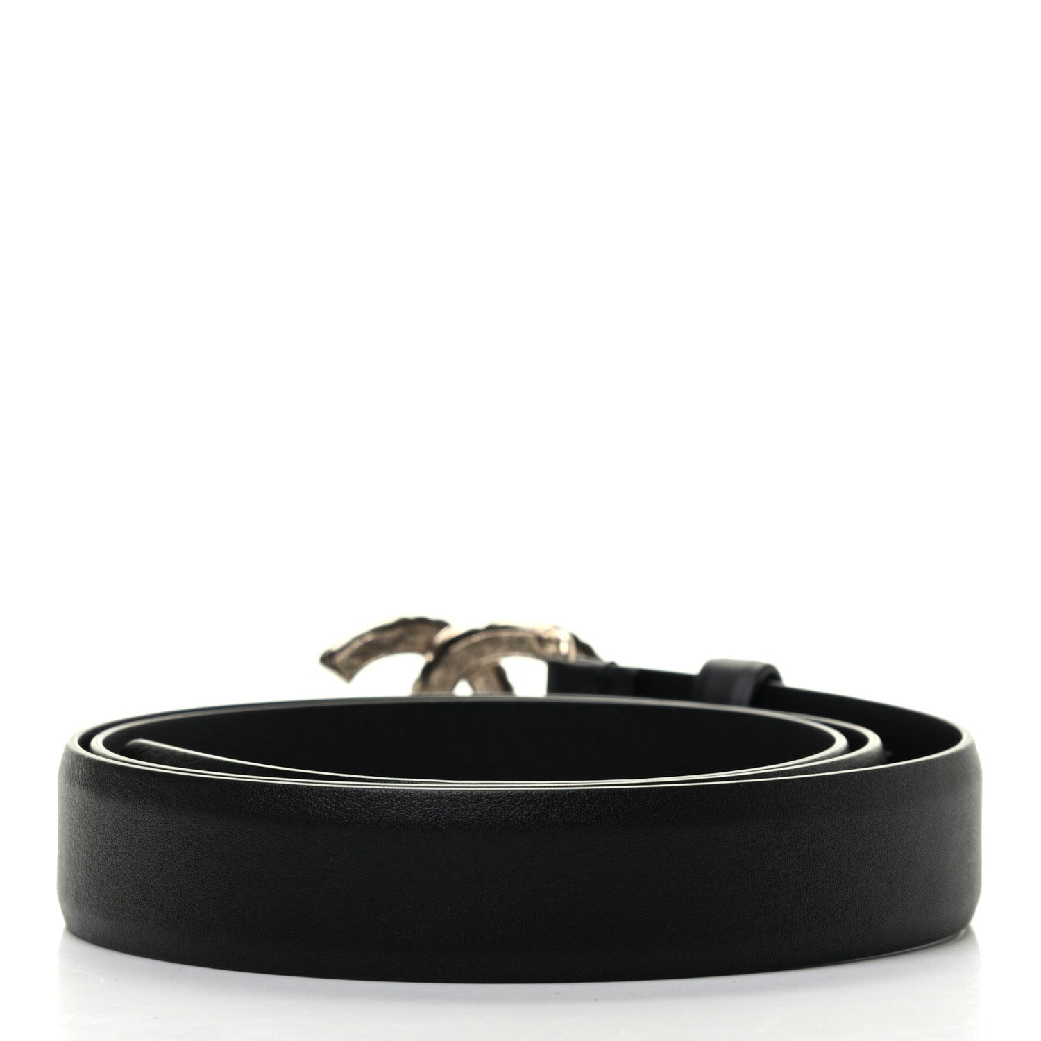 Chanel Calfskin Pearl Crystal Queen of France CC Belt 85 34 Black 2 of 7