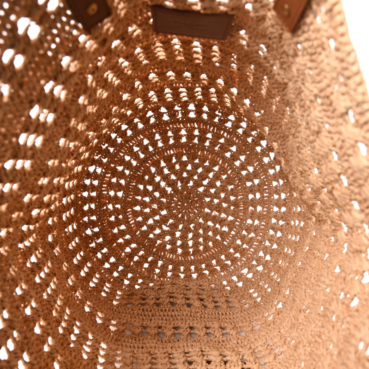 Raffia Calfskin Medium Panier Tote Naturel