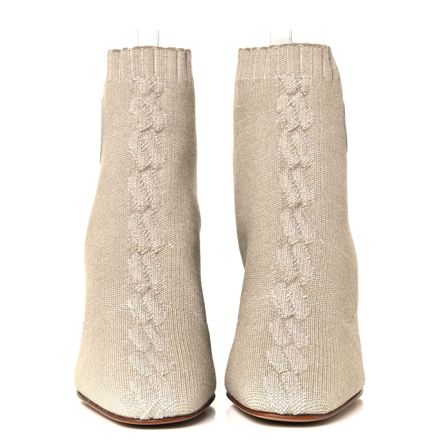 Hermes Knit Calfskin Volver 60 Ankle Boots 35 Nocciola 2 of 12