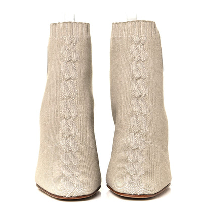 Hermes Knit Calfskin Volver 60 Ankle Boots 35 Nocciola 2 of 12