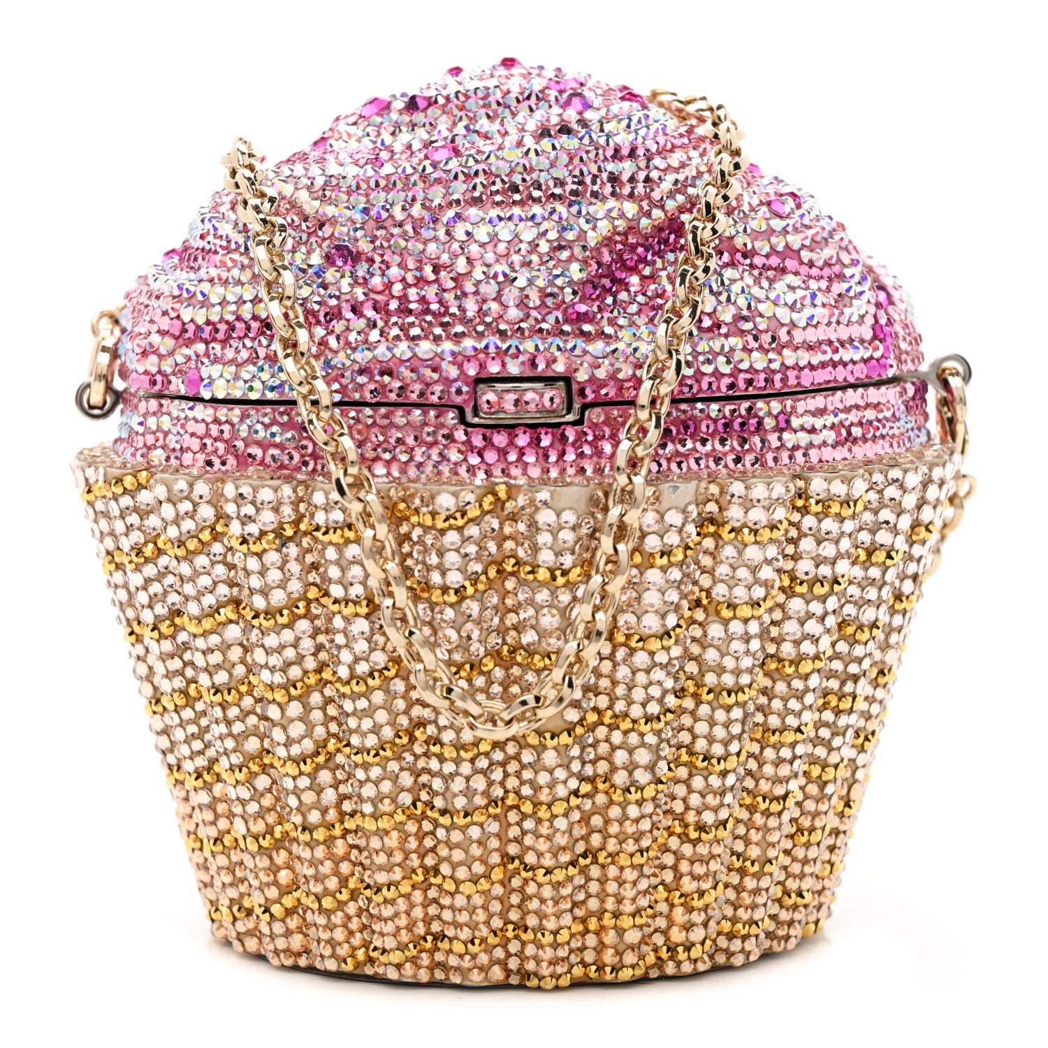 Judith Leiber Crystal Cupcake Minaudiere Clutch Gold Multicolor 1 of 11