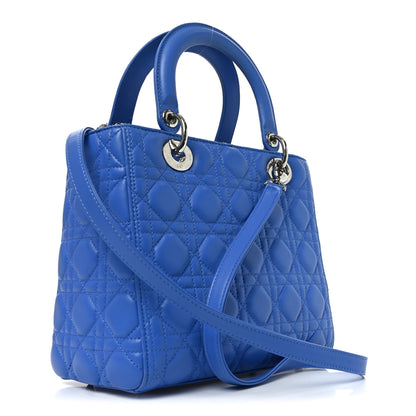 Christian Dior Lambskin Cannage Medium Lady Dior Blue Persan 3 of 10