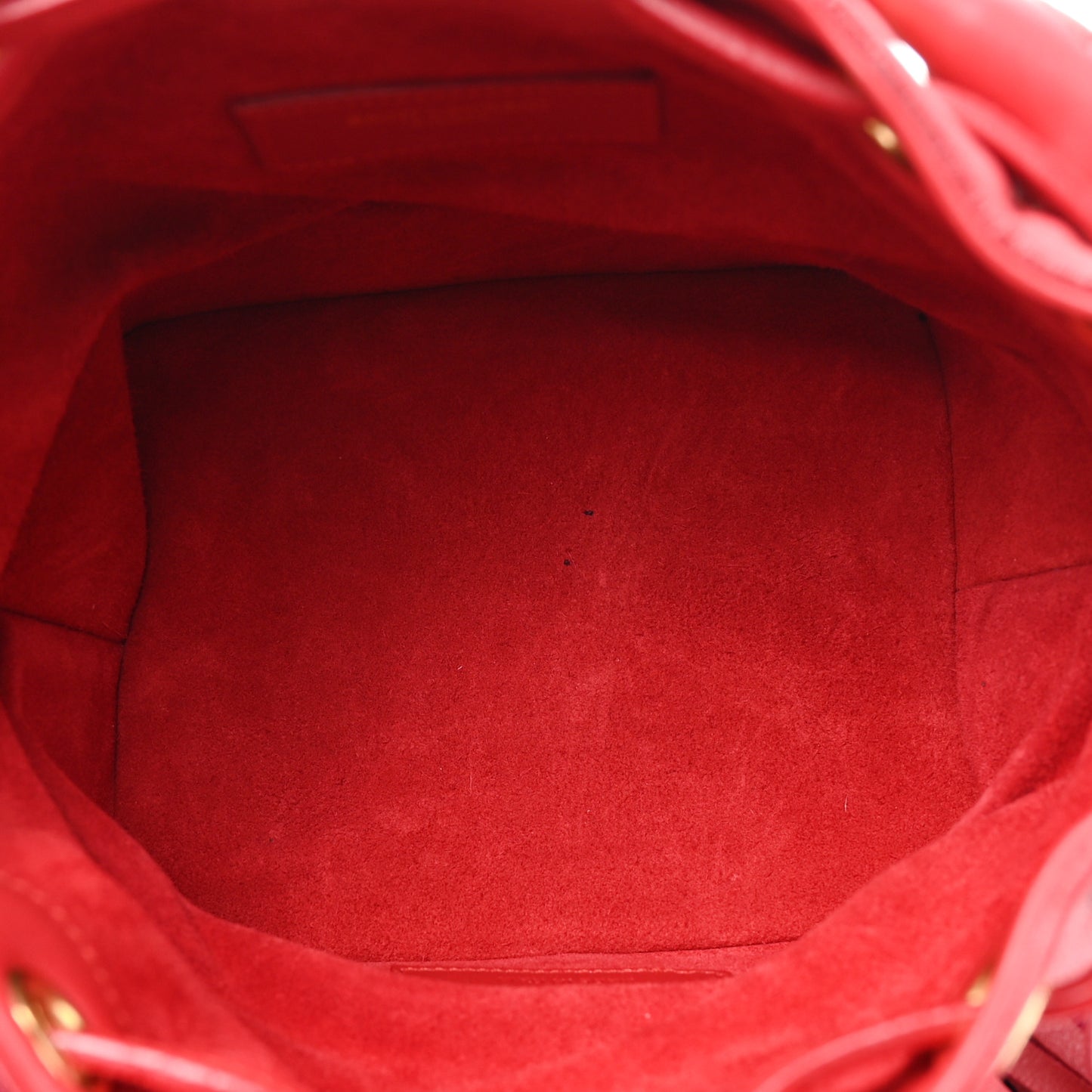 Calfskin Tri-Color Small Emmanuelle Fringe Bucket Bag Red