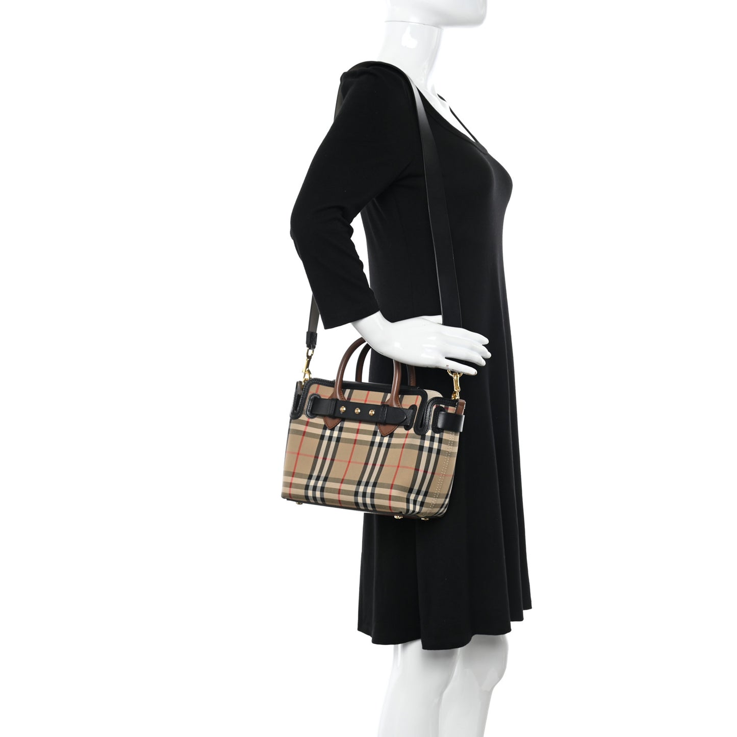Calfskin Vintage Check Triple Stud Mini Belt Bag Archive Beige