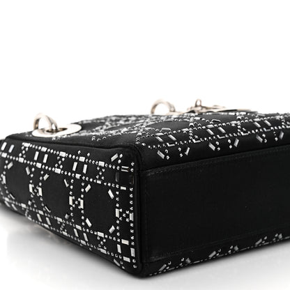 Christian Dior Satin Crystal Cannage Mini Lady Dior Black 8 of 10
