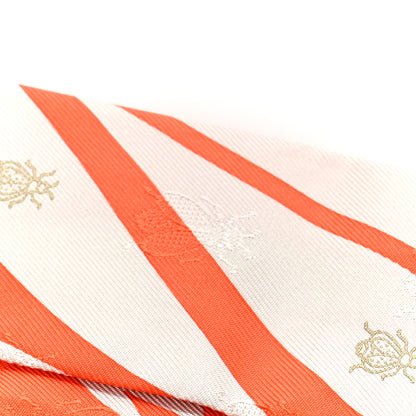 Hermes Silk Calfskin Bouquet Final Fringed Twilly Orange Gris Perle Vermillion 5 of 5
