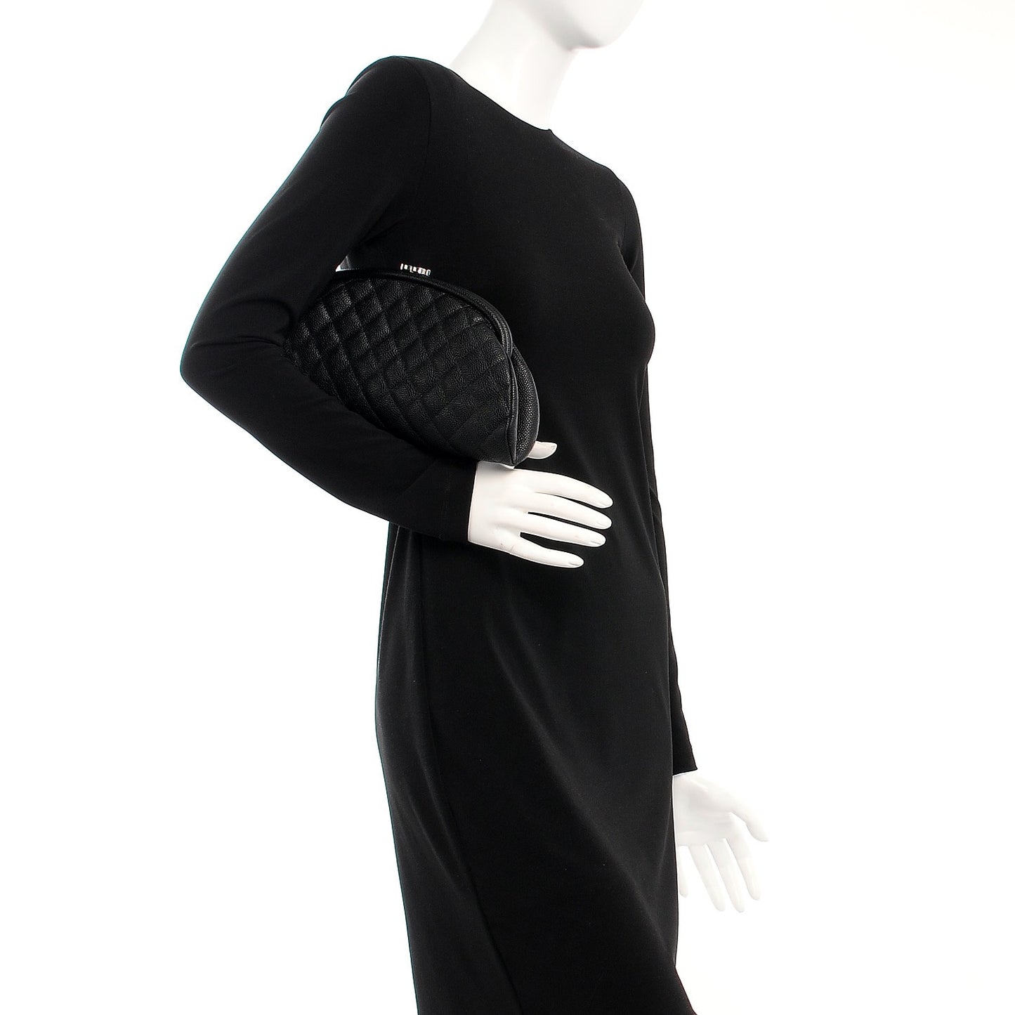 Caviar Quilted Timeless Clutch Black