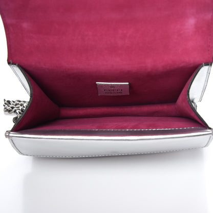 Gucci Metallic Calfskin Crystal Mini Dionysus Shoulder Bag Silver 6 of 11