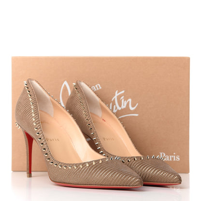 Christian Louboutin Nubuck Zarli Lame Anjalina 85 Pumps 38.5 Terracotta 16 of 16
