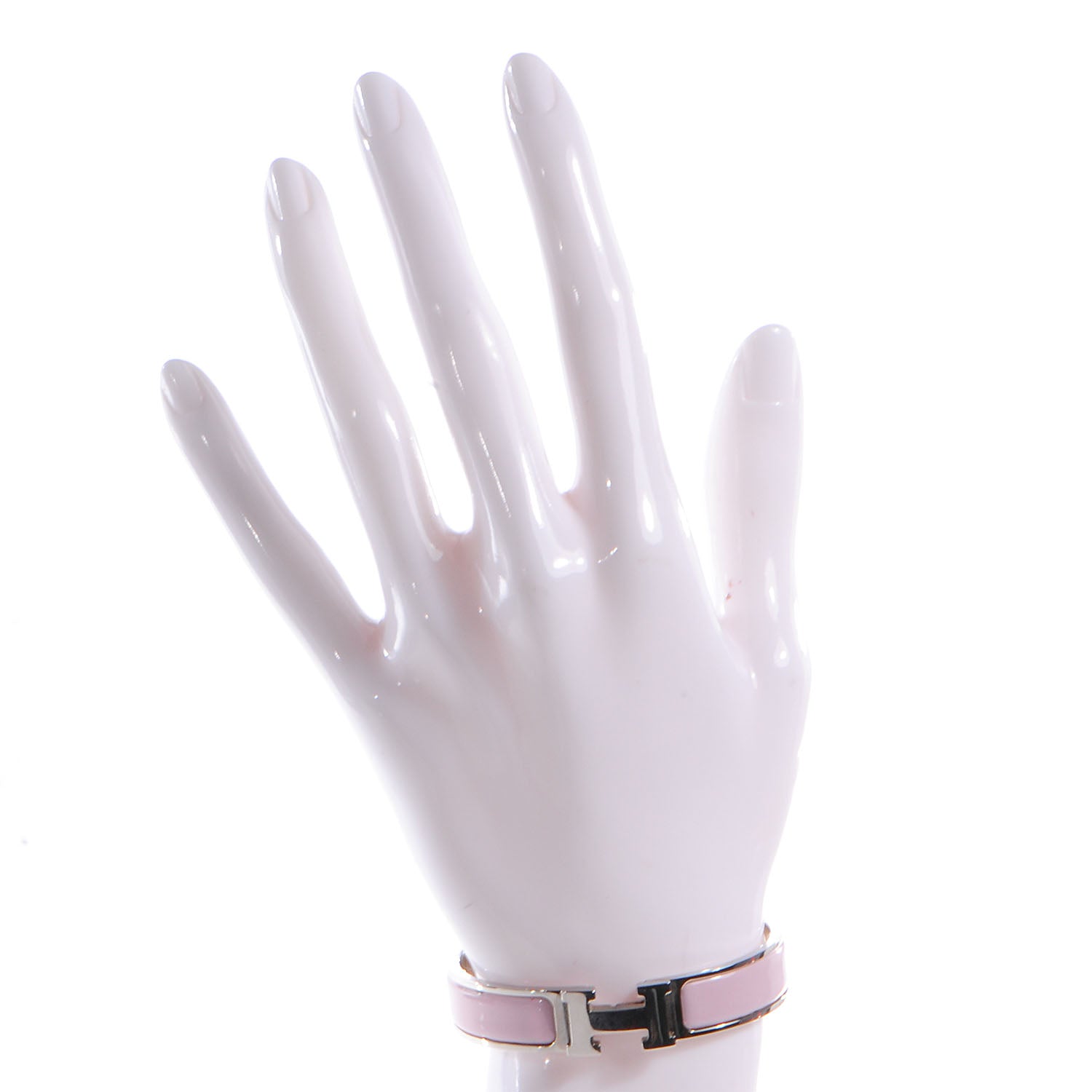 Hermes Enamel Narrow Clic Clac H Bracelet PM Rose Dragee 2 of 5