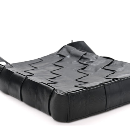 Bottega Veneta Paper Calfskin Maxi Intrecciato Cassette Messenger Black 8 of 9