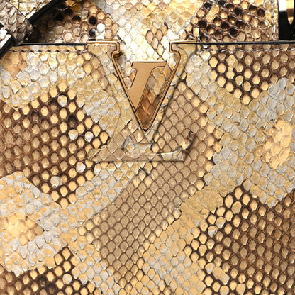 Louis Vuitton Metallic Python Capucines Mini Gold Silver 7 of 10
