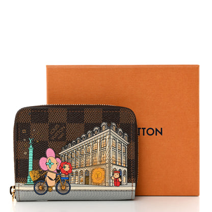 Louis Vuitton Damier Ebene 2022 Christmas Animation Paris Zippy Coin Purse Pink 7 of 7