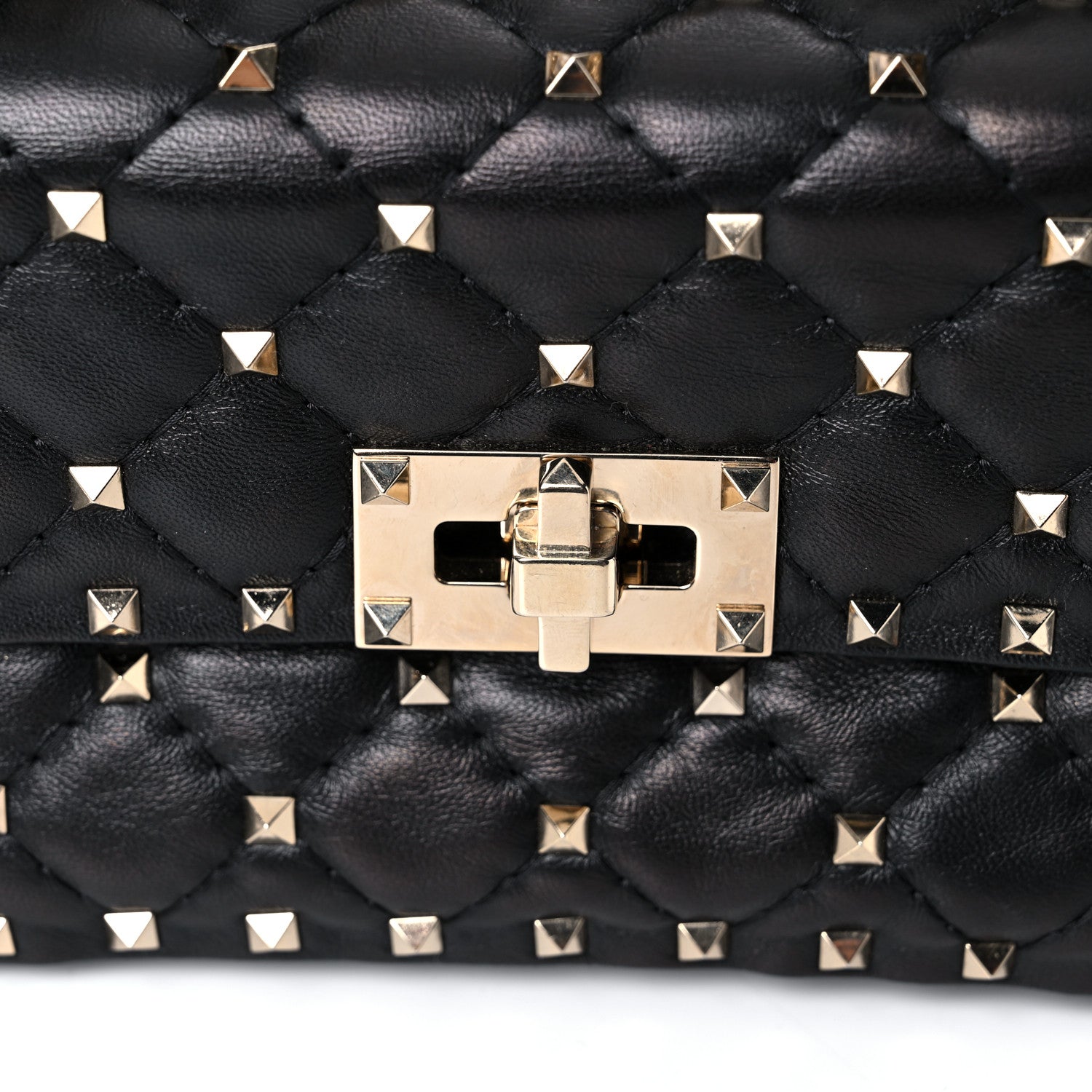 Valentino Garavani Lambskin Small Rockstud Spike Shoulder Bag Black 13 of 14