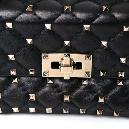 Valentino Garavani Lambskin Small Rockstud Spike Shoulder Bag Black 13 of 14