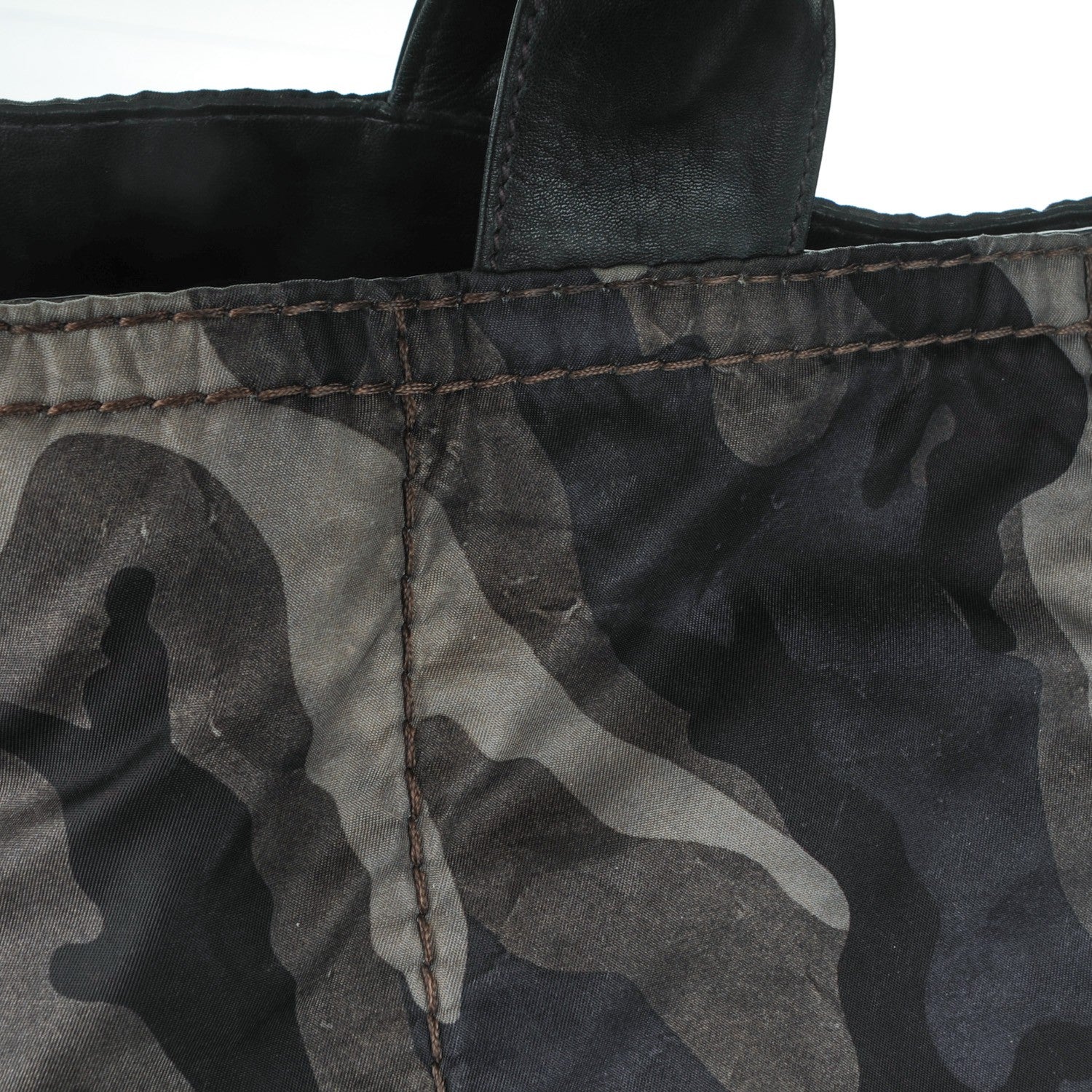Prada Tessuto Nylon Studded Camouflage Tote Fumo 10 of 10