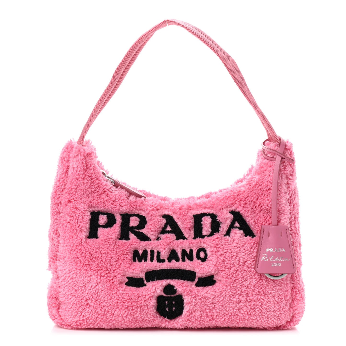 Terry Cloth Mini Re-Edition 2000 Bag Petalo Black