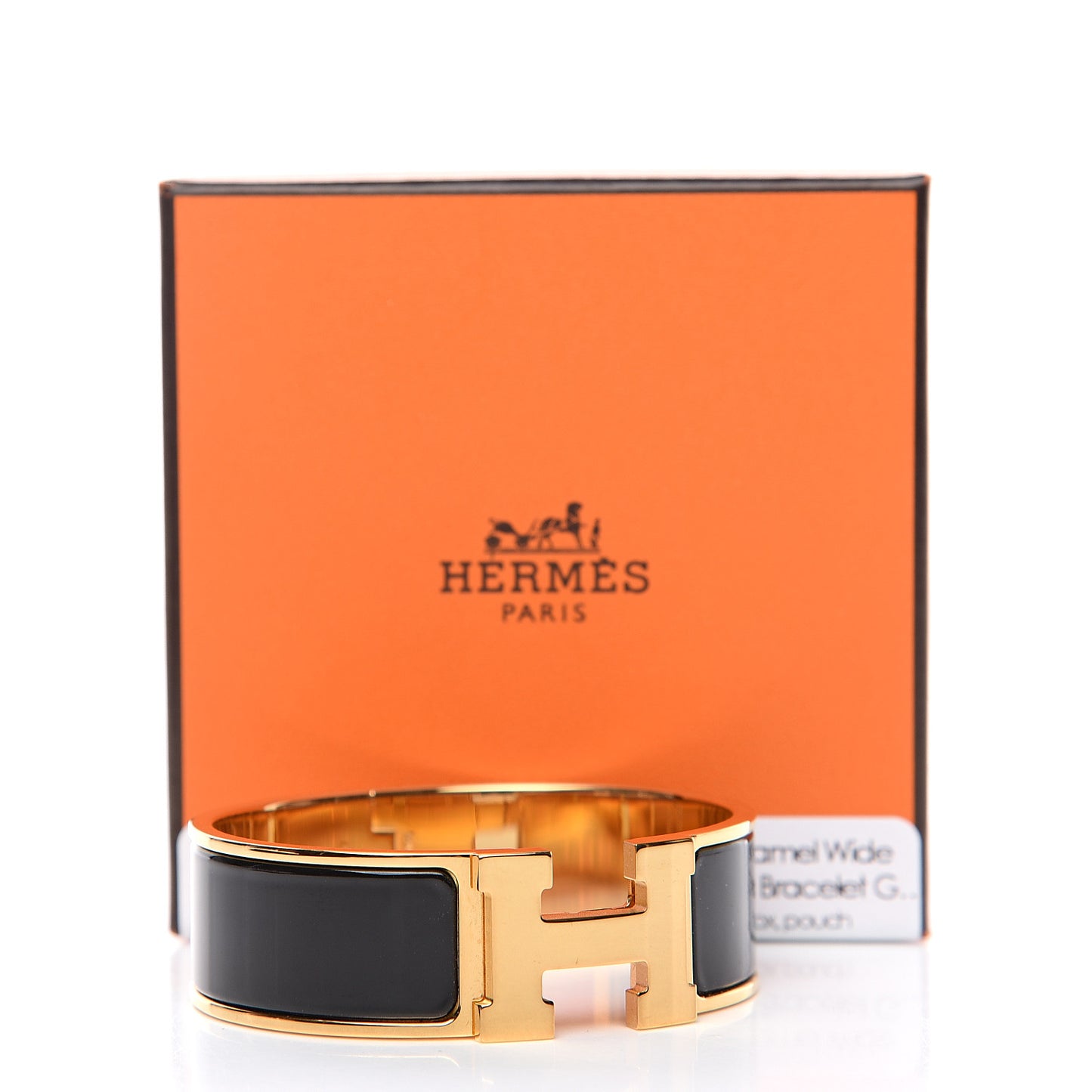 Enamel Wide Clic Clac H Bracelet GM Black