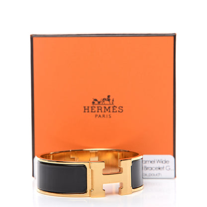Hermes Enamel Wide Clic Clac H Bracelet GM Black 5 of 5