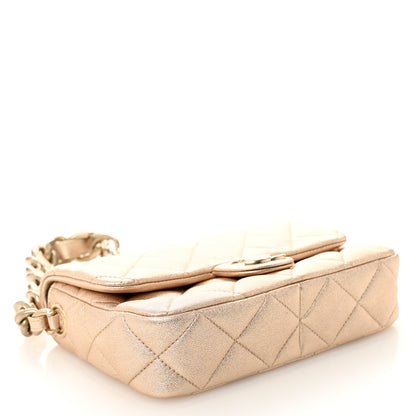 Chanel Metallic Lambskin Lacquered Quilted Small Flap Gold 4 of 9