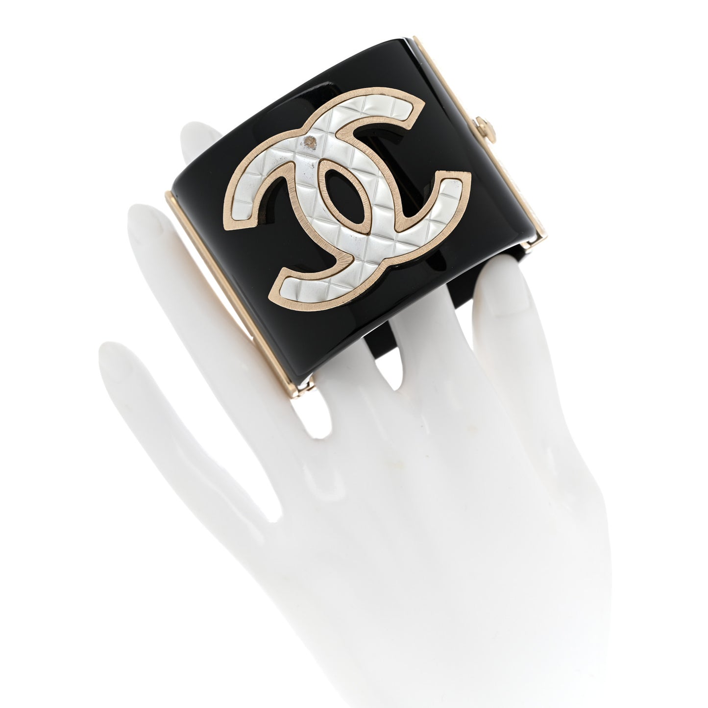 Resin Quilted CC Cuff Black Gold