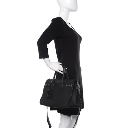Saint Laurent Grained Calfskin Small Supple Sac De Jour Duffle Black 3 of 11