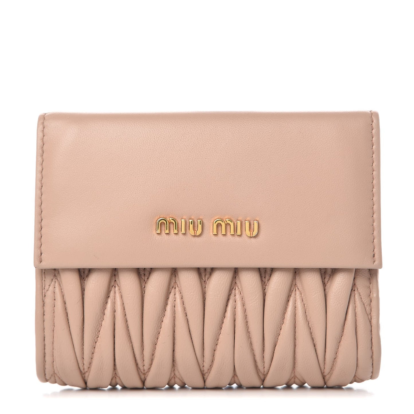 Nappa Matelasse Flap Wallet Cammeo