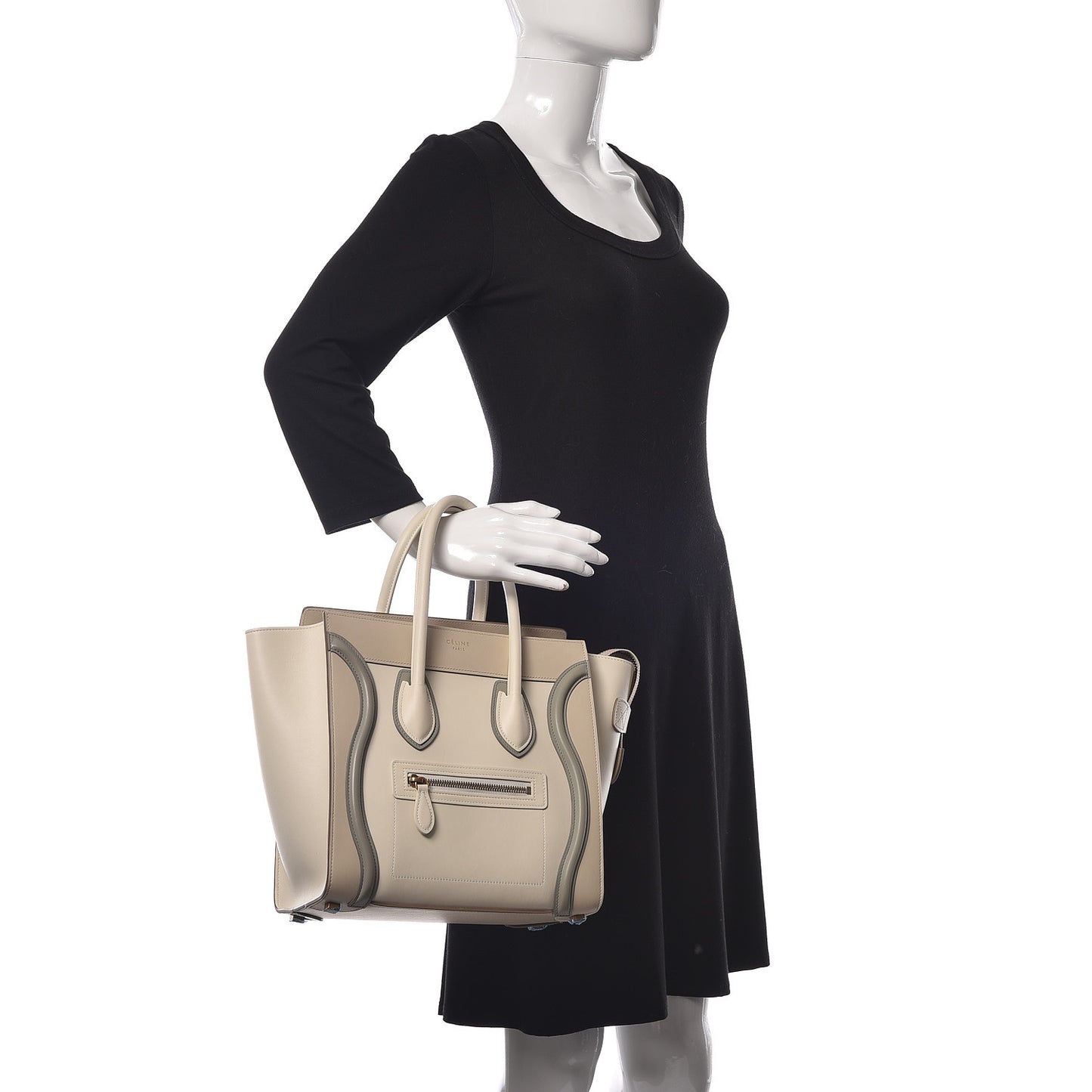 Shiny Smooth Calfskin Micro Tri-Color Luggage Natural