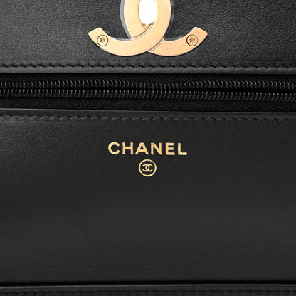 Chanel Caviar Quilted Camellia Wallet On Chain WOC Black 6 of 12