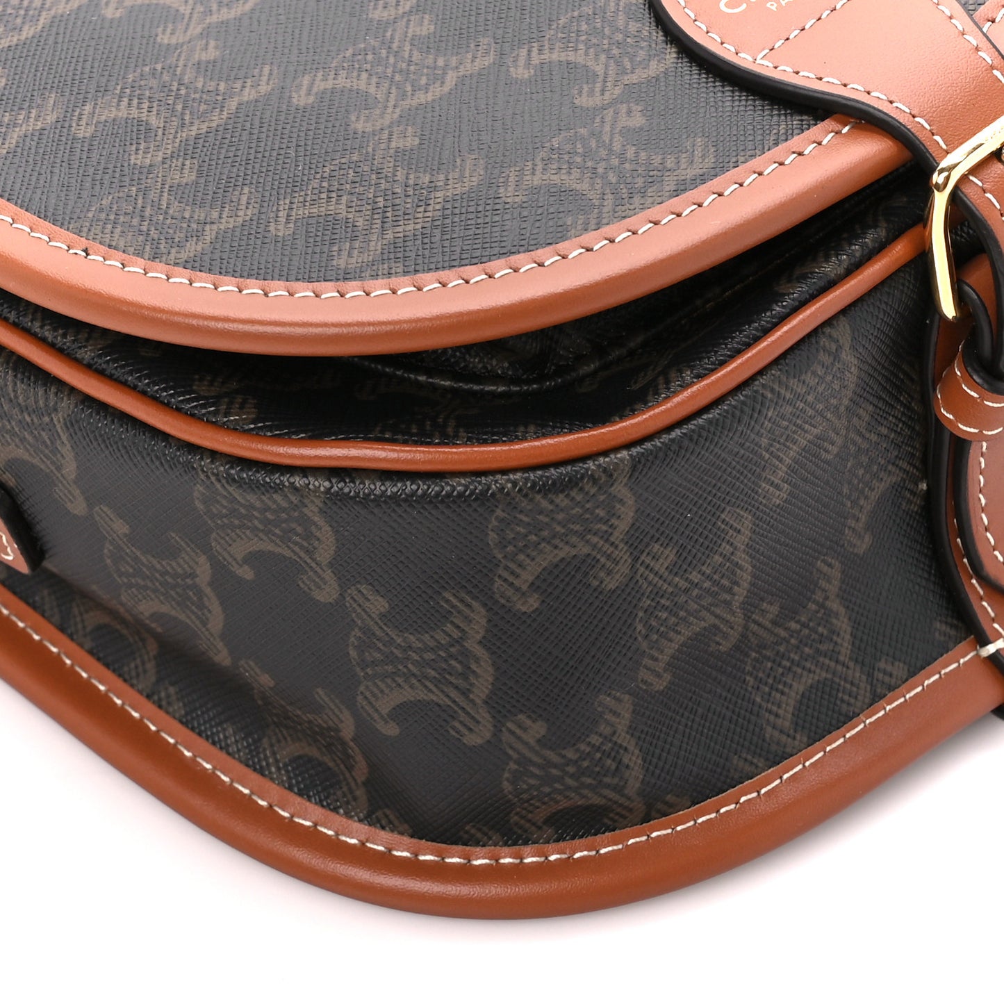 Triomphe Canvas Medium Folco Bag Tan